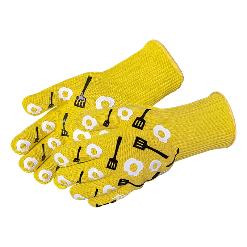 Seeway Heat Resistant Home kitchen Silicone Oven Mitt Silicone Oven Gloves BBQ chef Cooking Grill Gloves