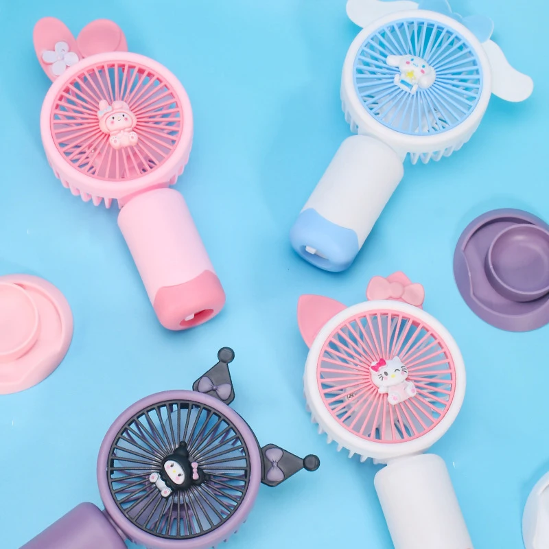 Wholesale Anime Handheld Fan KT Cat USB Charging Summer Fan Cartoon Portable Mini Fan Kawaii Cute Kids Gifts