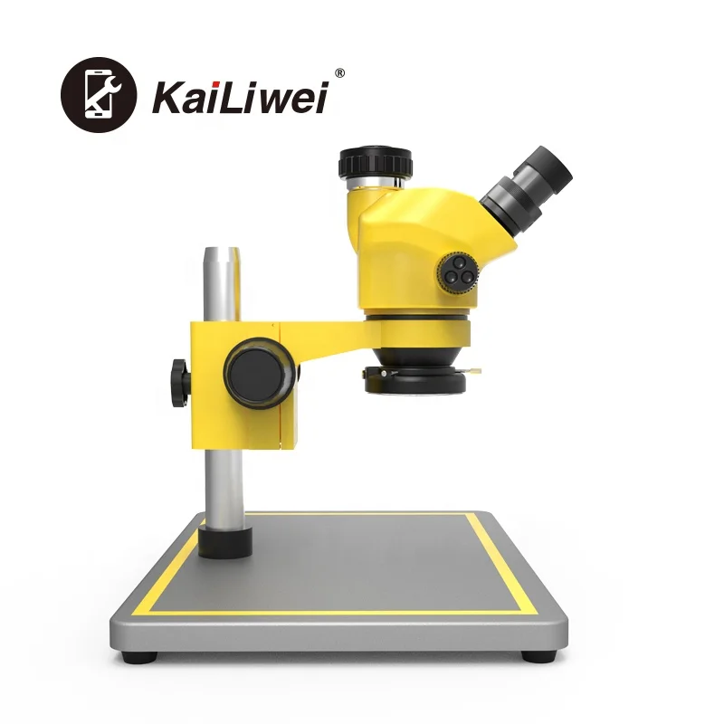 Kailiwei Industrial Trinocular Stereo Microscope Magnification Continuous Zoom 7X - 50X  with big base