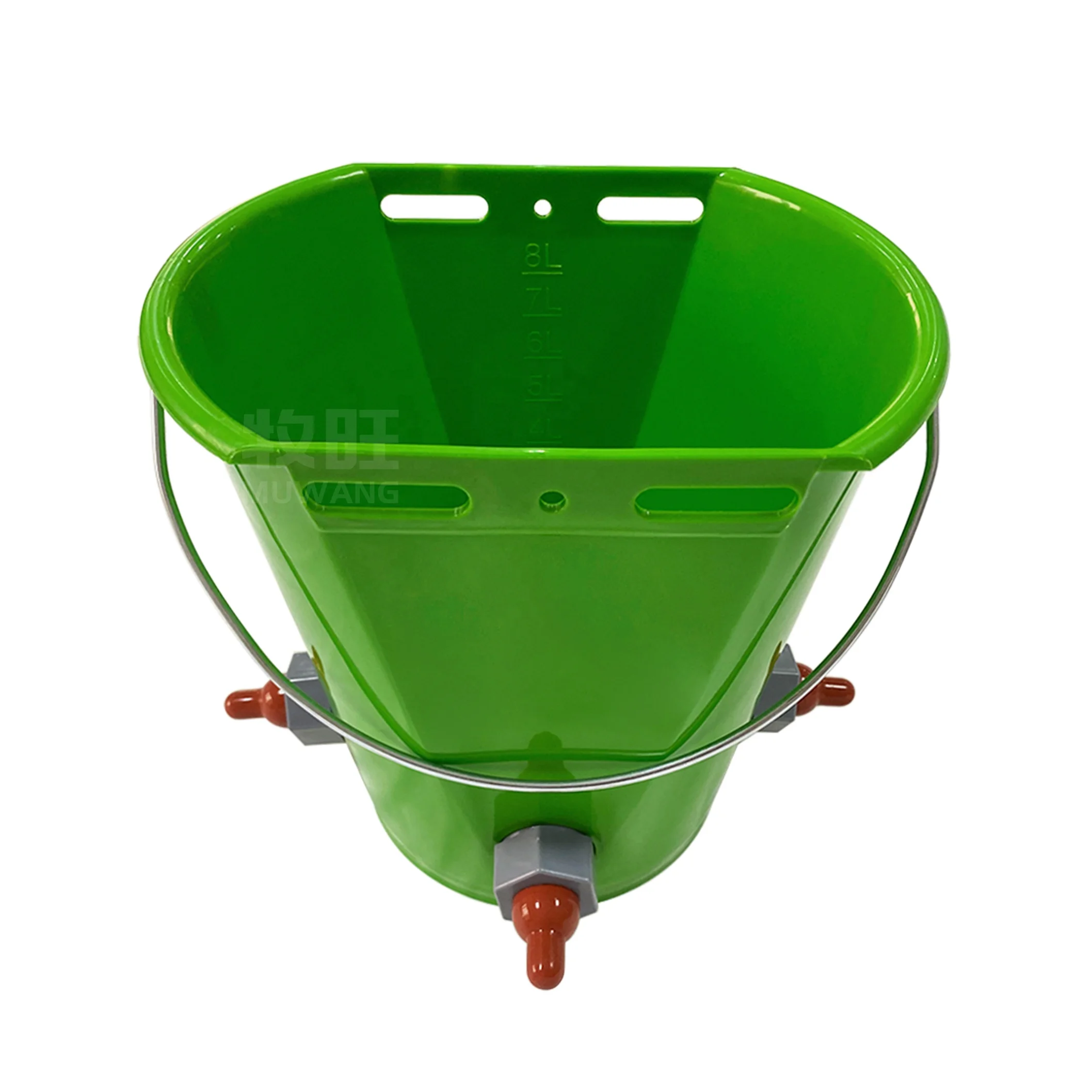 8L livestock veterinary animal milk feeding bucket calf feeder with Rubber Nipple