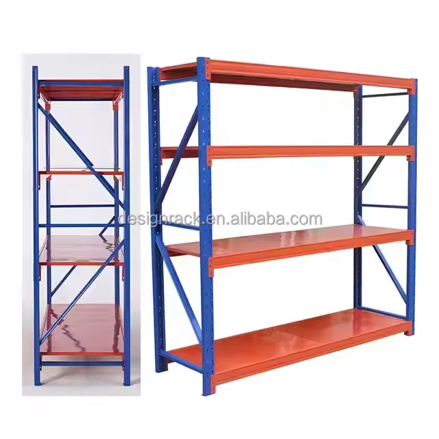 Durable industrial metal widespan racks Storage use racking Adjustable 4 layers shelving long span warehouse racking