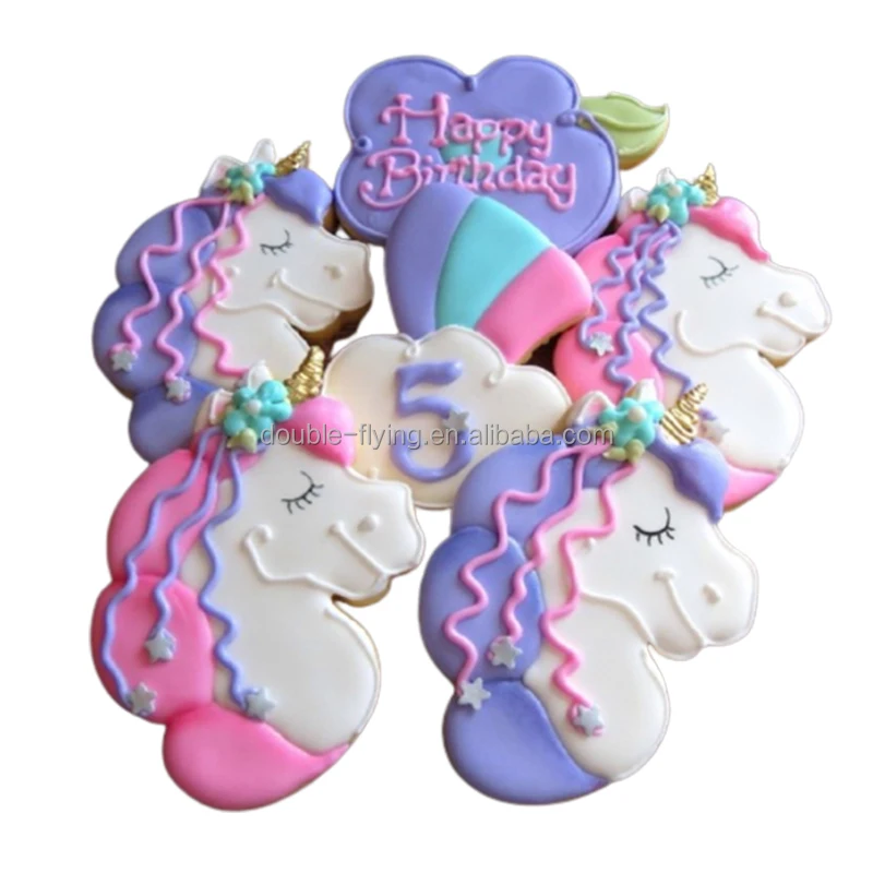 Sweet Sugarbelle Unicorn Rainbow Biscuit Fondant Dough Cutter Mold And Cookie Cutter Stencil Template Set For Royal Icing