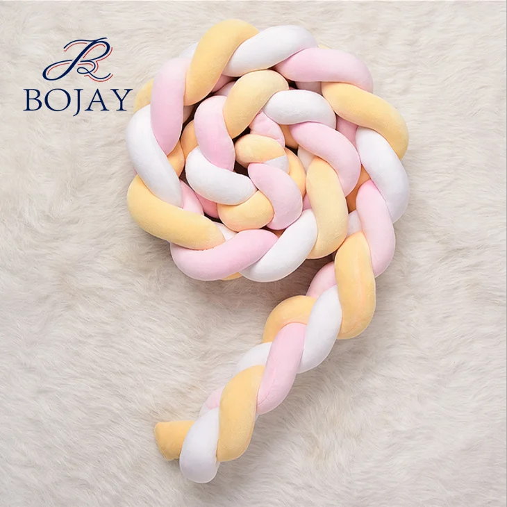 Decorative Baby Crib Bumper 2 Meters Long Best Sale Baby Knot Pillow for Baby Cradle Nursery