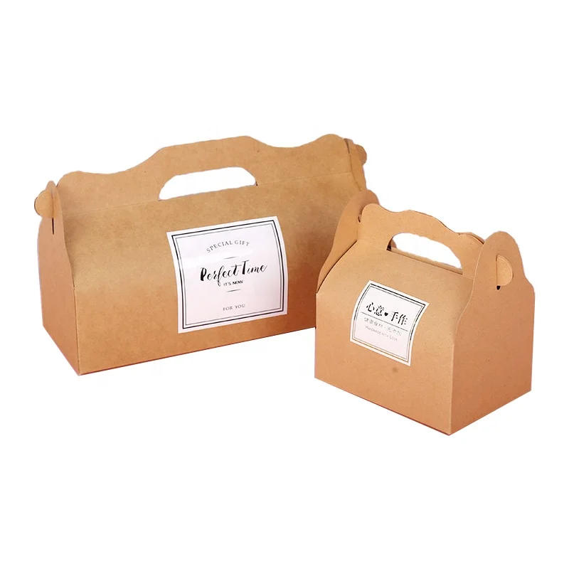 Colorful Printing Cake Boxes With Handle And Window Cheese Cake Box Pastry Box
