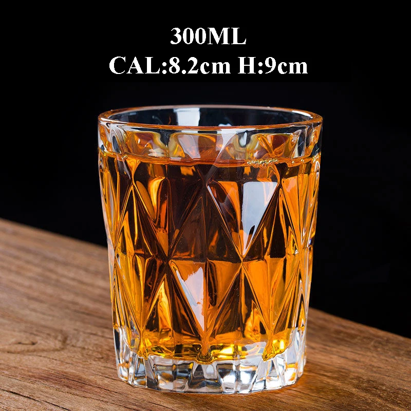 200ml 250ml 300ml Embossed Stemless Clear Lead-free Whiskey Drinking Glasses for Home Bar Restaurant Shot Glass Mug