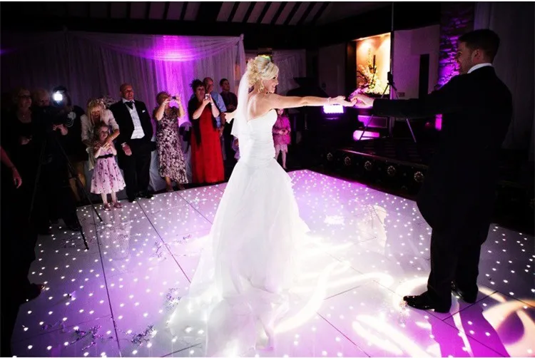 China Hot Sale 3D Starlit  Time Tunnel DMX Flashing Led Dance Floor Lights White Star Wedding Dance Floors