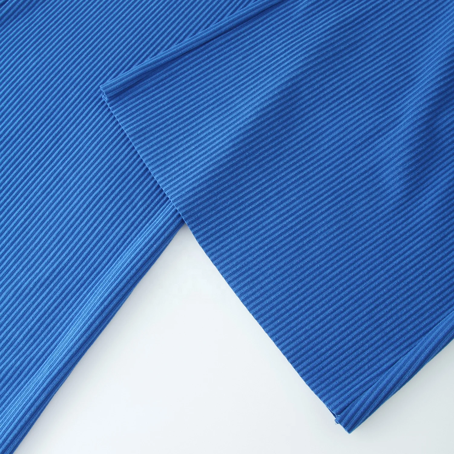 Custom Blue High Waist Solid Color Stretchy Bell Bottom Trousers Casual Flare Velvet Palazzo Long Wide  Leg Pants Ladies