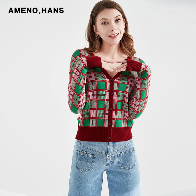 Женский вязаный жаккардовый кардиган с логотипом на заказ от производителя