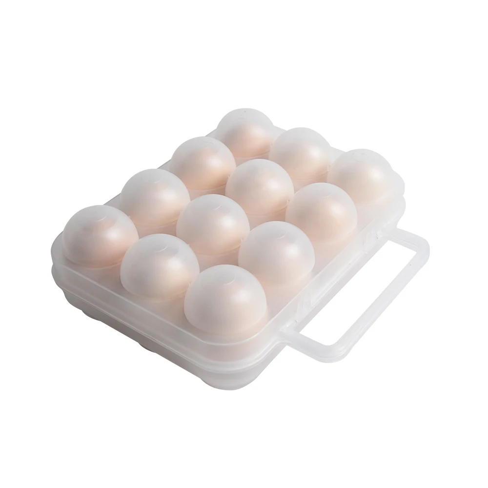 RV Camper Camping outdoor use for Kitchen fridge accessories 12pcs plastic Egg Holder Carrier with handle