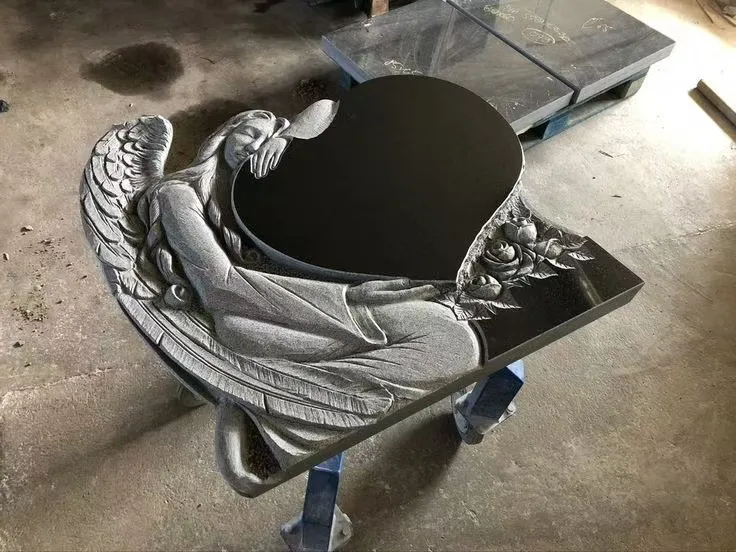 UNION STONE Angel Customized European Granite Monument Black Granite Tombstone