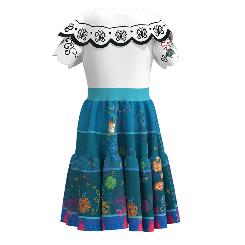 2022 Wholesale Kids Clothing Cartoon Princess Encanto Mirabel Costume Dress Party Birthday fancy cosplay girls dress