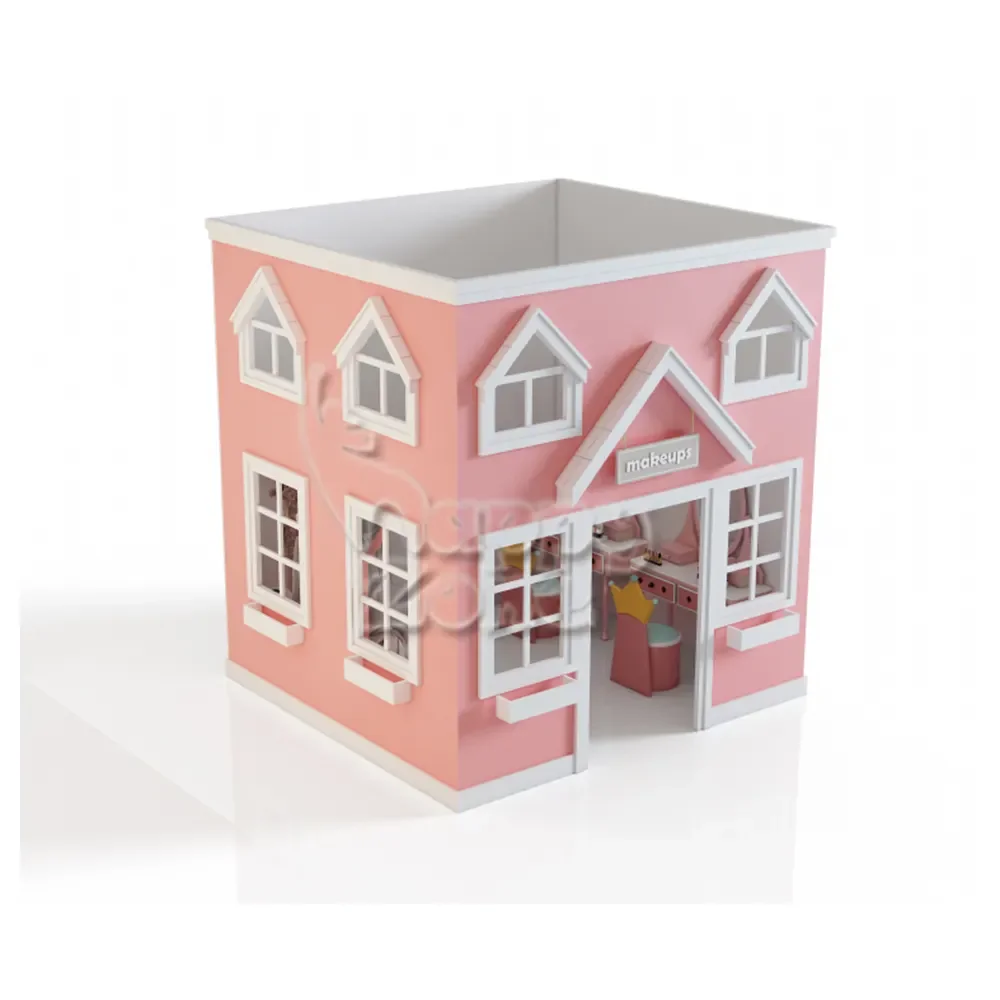 Customized kid hospital bank role play house indoor playground equipment for mini town role playing game house toys for children