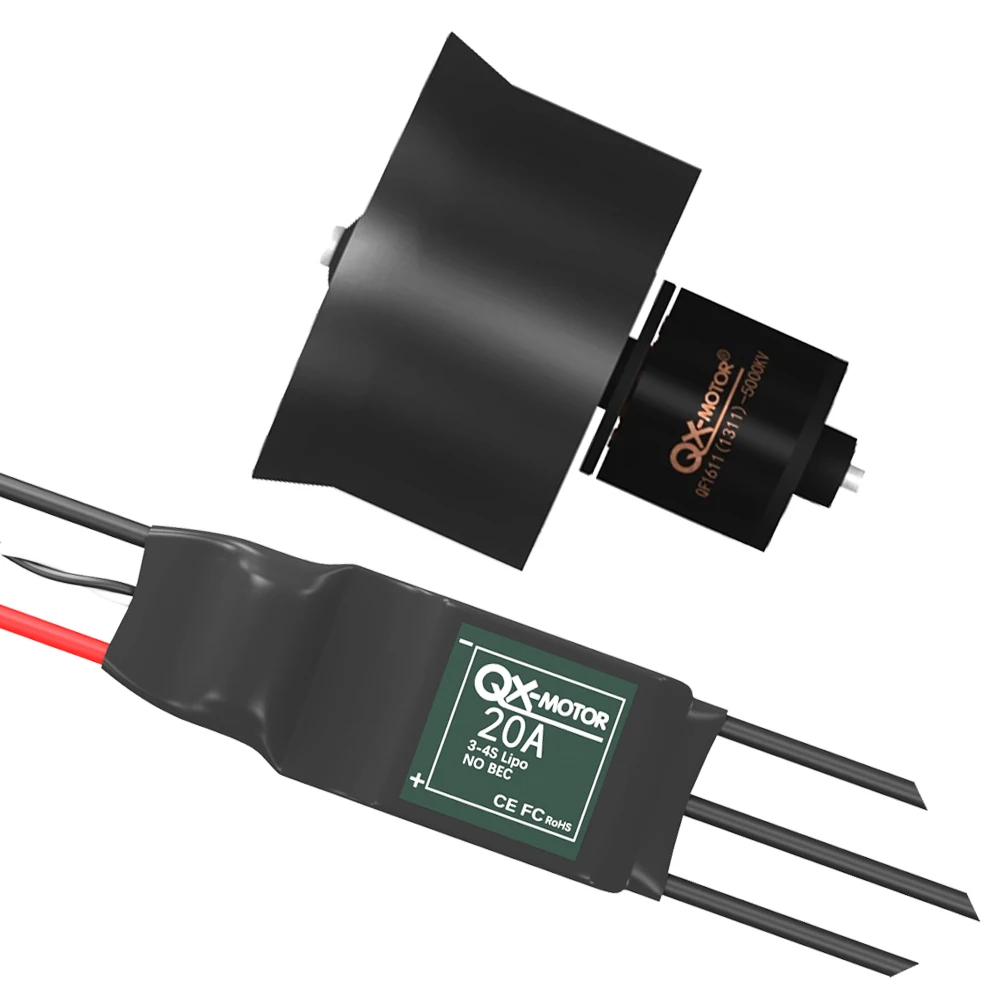 QX-MOTOR 30MM EDF 6 blades ducted fan QF2611 5000KV/6000KV/7000KV/14000 KV brushless motor with 20A ESC for RC aircraft