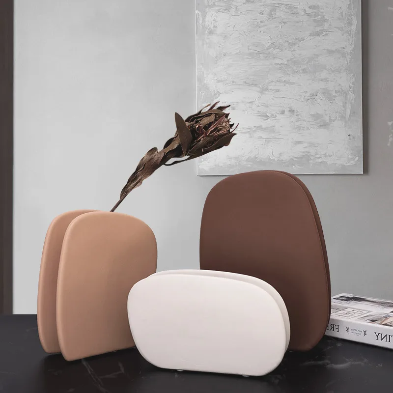 New Arrival Creative Modern Morandi Colorful Unique Shape Home Decoration Geometry Design Ceramic Porcelain Vases