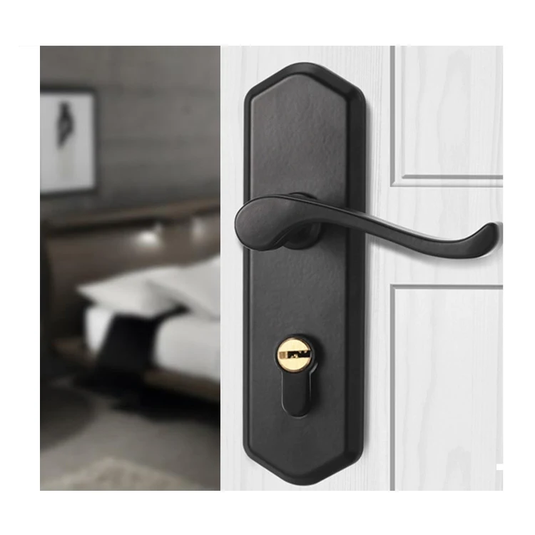 PVD Gold Spray Black Bright Chrome Luxury Mortise Door Handle Hardware Lock Set
