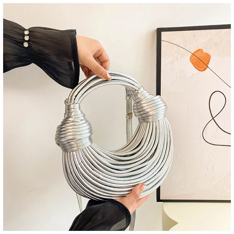 Yuhong Creative Small handbag Woven Female Cross-body Bag Harf Moon Single Shoulder Underarm Bag