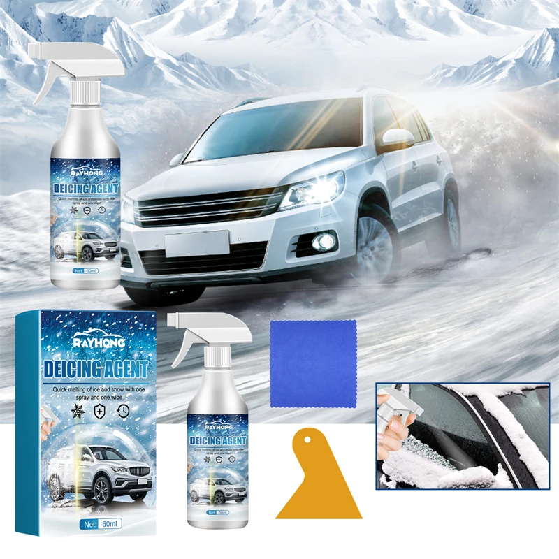 Rayhong 60ml deicing agent windshield snow window wiper freezing rearview mirror frosting treatment ice remover for car