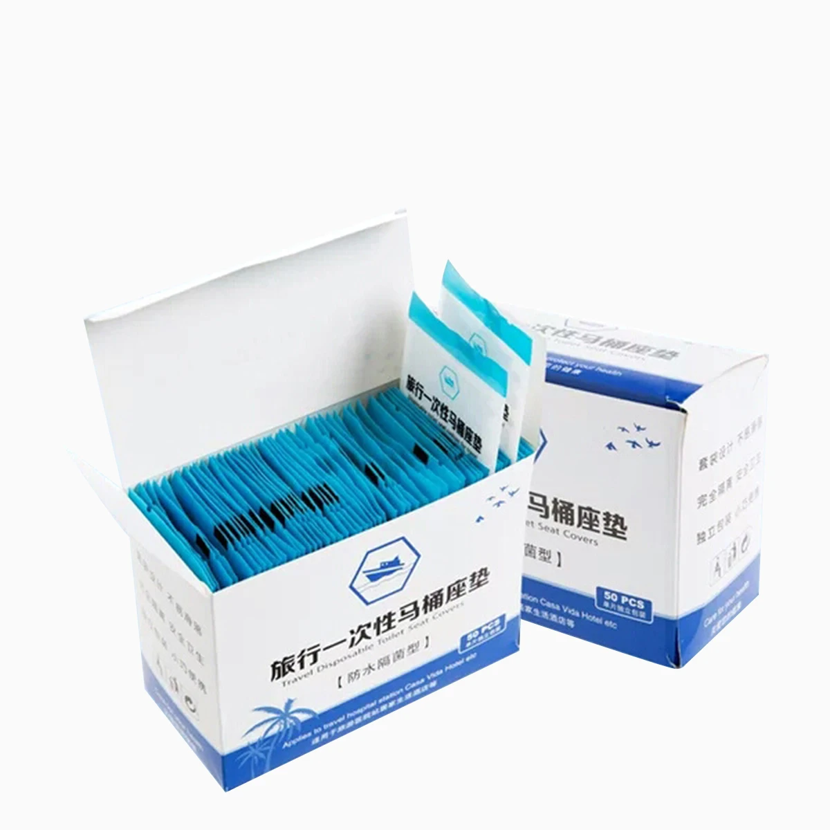 Disposable Paper Toilet Seat Cover Protector Camping Travel Hygienic Toilet Mat Pad Portable Bathroom Supplies Set