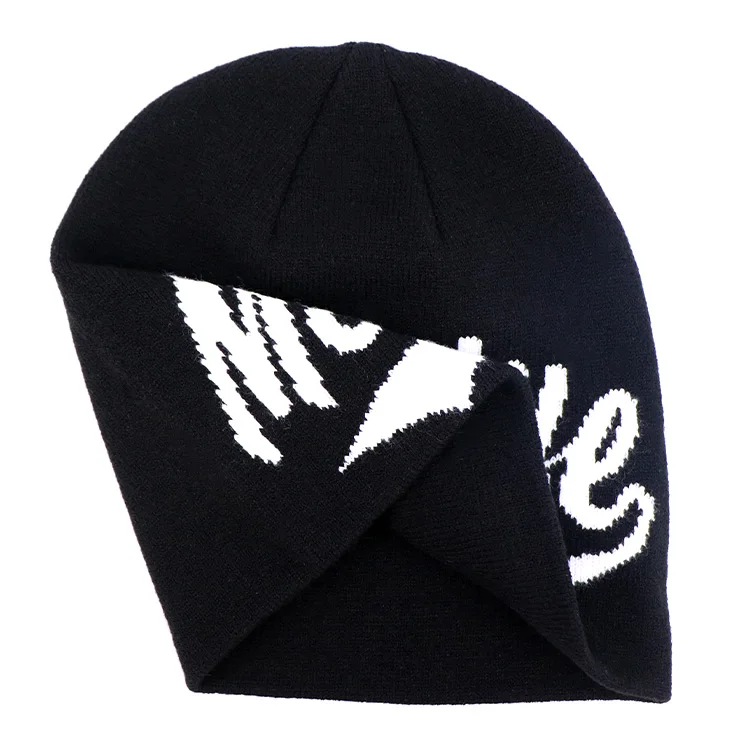 Fashion Christmas men women multicolor winter warm acrylic custom jacquard logo knitted beanies hat