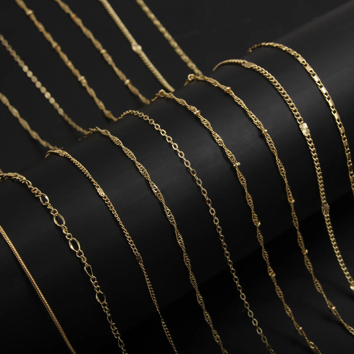 2024 Лидер продаж, 18-каратная позолоченная латунная цепочка с веревкой, универсальная цепочка со змеями для изготовления ювелирных изделий «сделай сам»