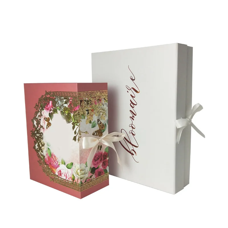 Custom Logo Cardboard Foldable Apparel Premium Gift Box Clothing Packaging Box For Wedding Dress