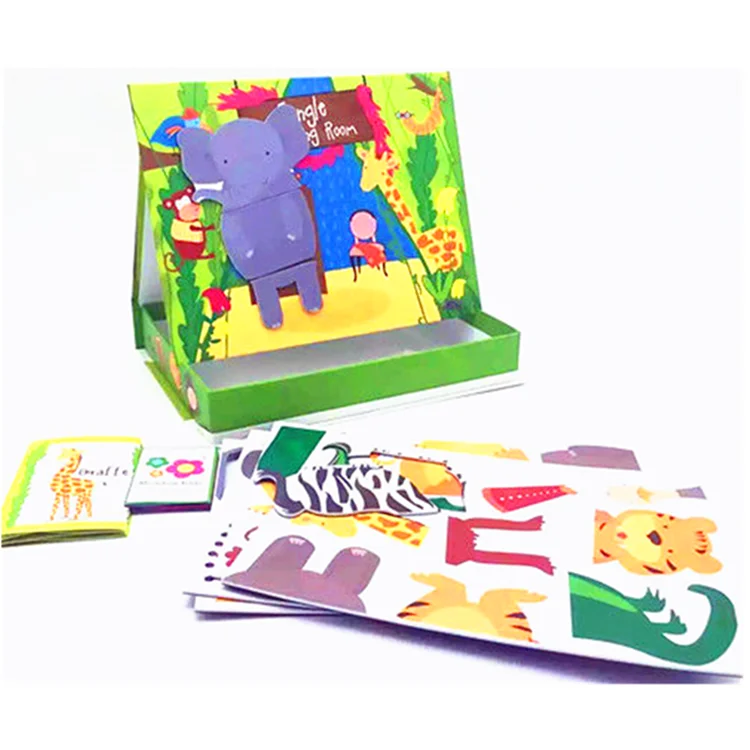 Magnetic Educational Toys Magnetic Puzzle Dress up Magnetic Mix and Match Game Learning Toys for Kids OEM Unisex