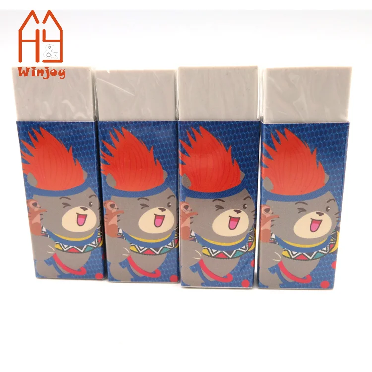 Environmental protection non-toxic eraser factory, custom printed on the wrapping paper green eraser