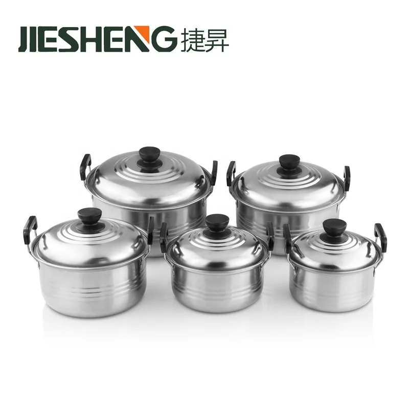 Hot bulk sale 410 stainless steel 10 pcs cookware set cookware with lids