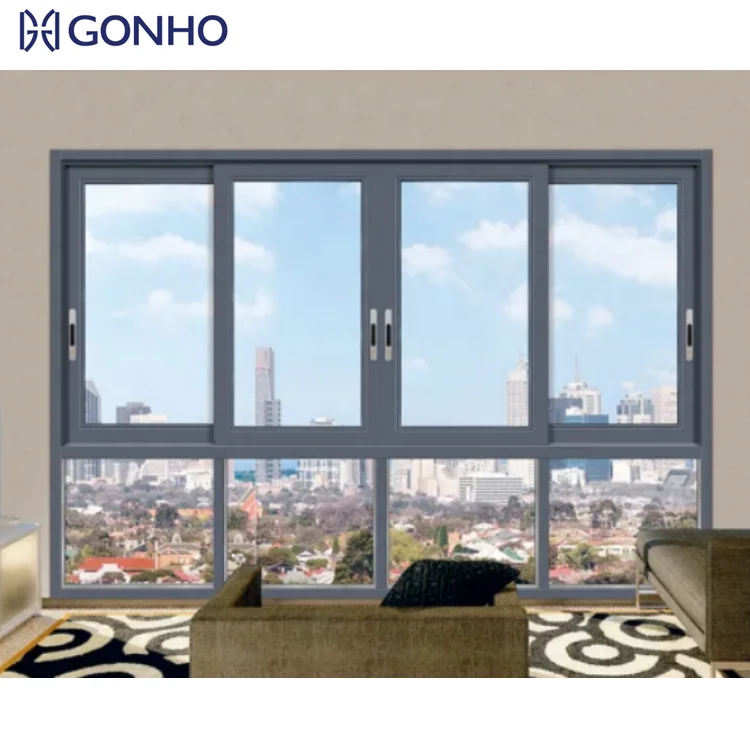 GONHO Best Price Export High Quality Doors and Windows  For Aluminum Profile Horizontal Sliding Window