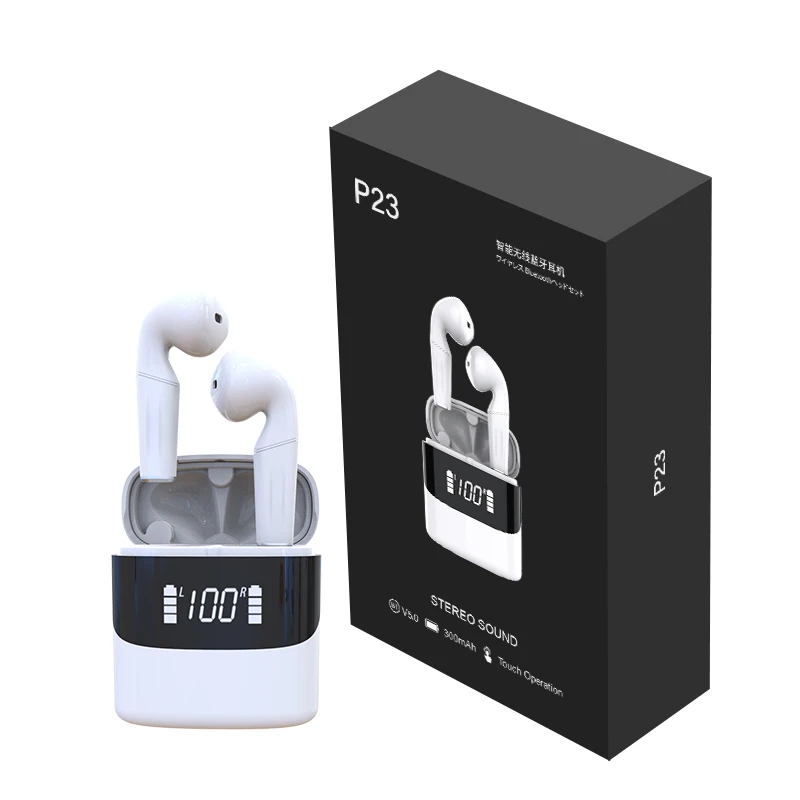 Миниатюрные водонепроницаемые сенсорные наушники-вкладыши с высоким временем работы от батареи, оригинальные Tws Беспроводные наушники с шумоподавлением, белые