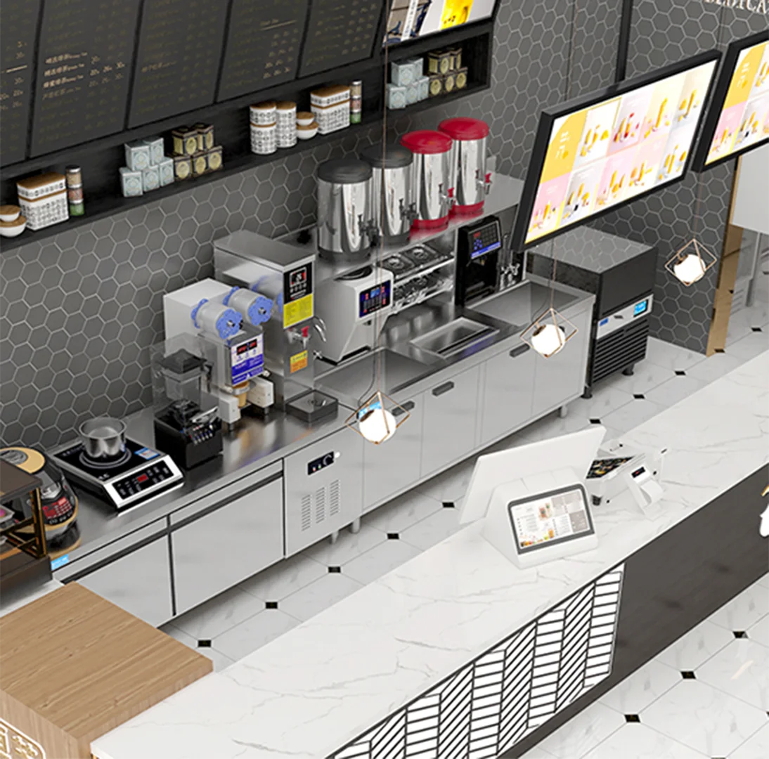 
All Set Bubble Tea Equipment Bar Milk Tea Counter for Bubble Tea Shop 