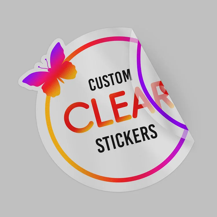 Индивидуальная печать stiker горячее тиснение Золотая фольга прозрачная виниловая Логотип Этикетка наклейка