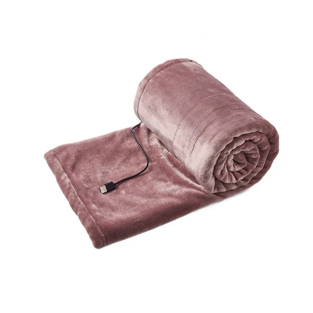 Whole sale heated Flannel Blanket Plush USB Electric Throw Blanket with Zipper with warm coral fleece fabric