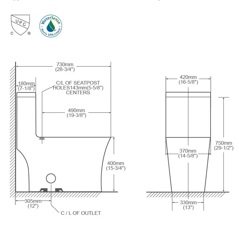 Strong bearing capacity bottom price sanitary ware white siphonic water closet bathroom cupc one piece toilets bowl for sale