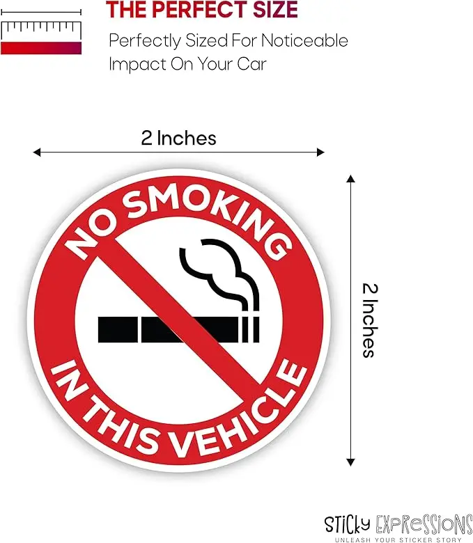 2024 Hot Selling  New Products Vehicle No Smoking Stickers Durable, Waterproof Vinyl Car Stickers - Perfect Smoke Free Logo Sign
