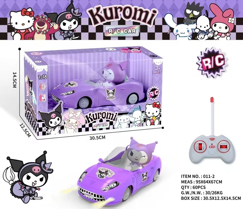 Hot Selling Cartoon Toy Car With Light Kawaii Mini 1:18 Remote-controlled Toy Car For Kids