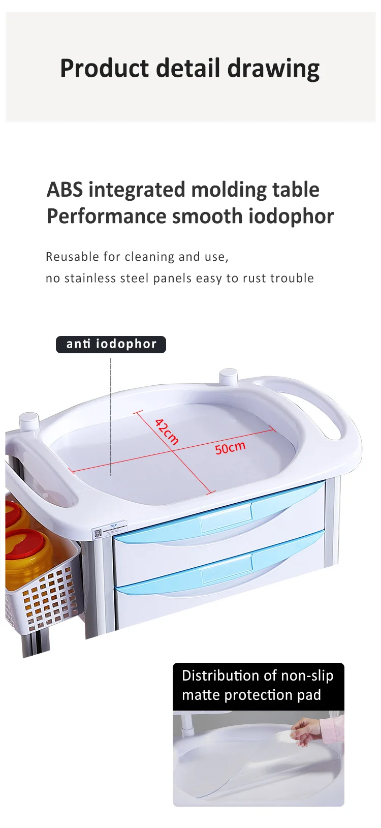 Manufacturer Thickened abs hand-pushed medical car Wholesale care dressing change car Beauty care multi-functional tool car