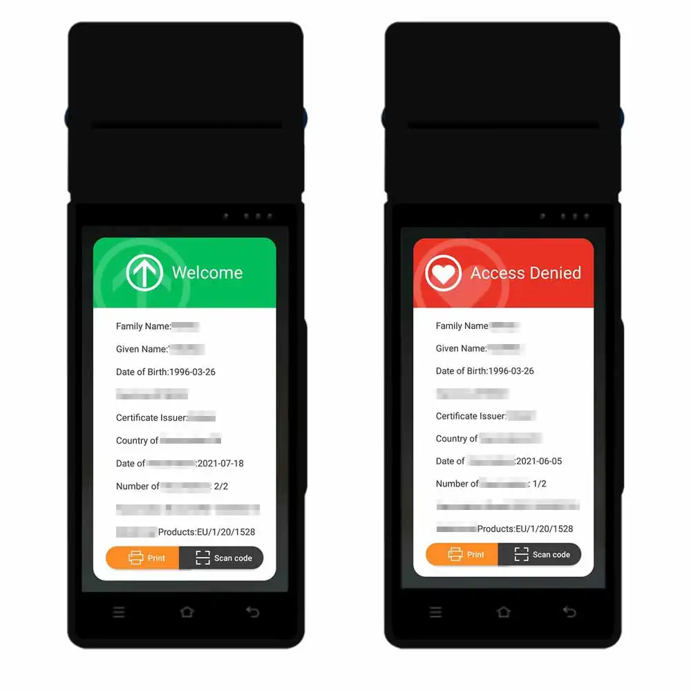 5,5 дюймовый дисплей Android Wifi 4G pos принтер для этикеток ручной зеленый пароль сканер qr-кода