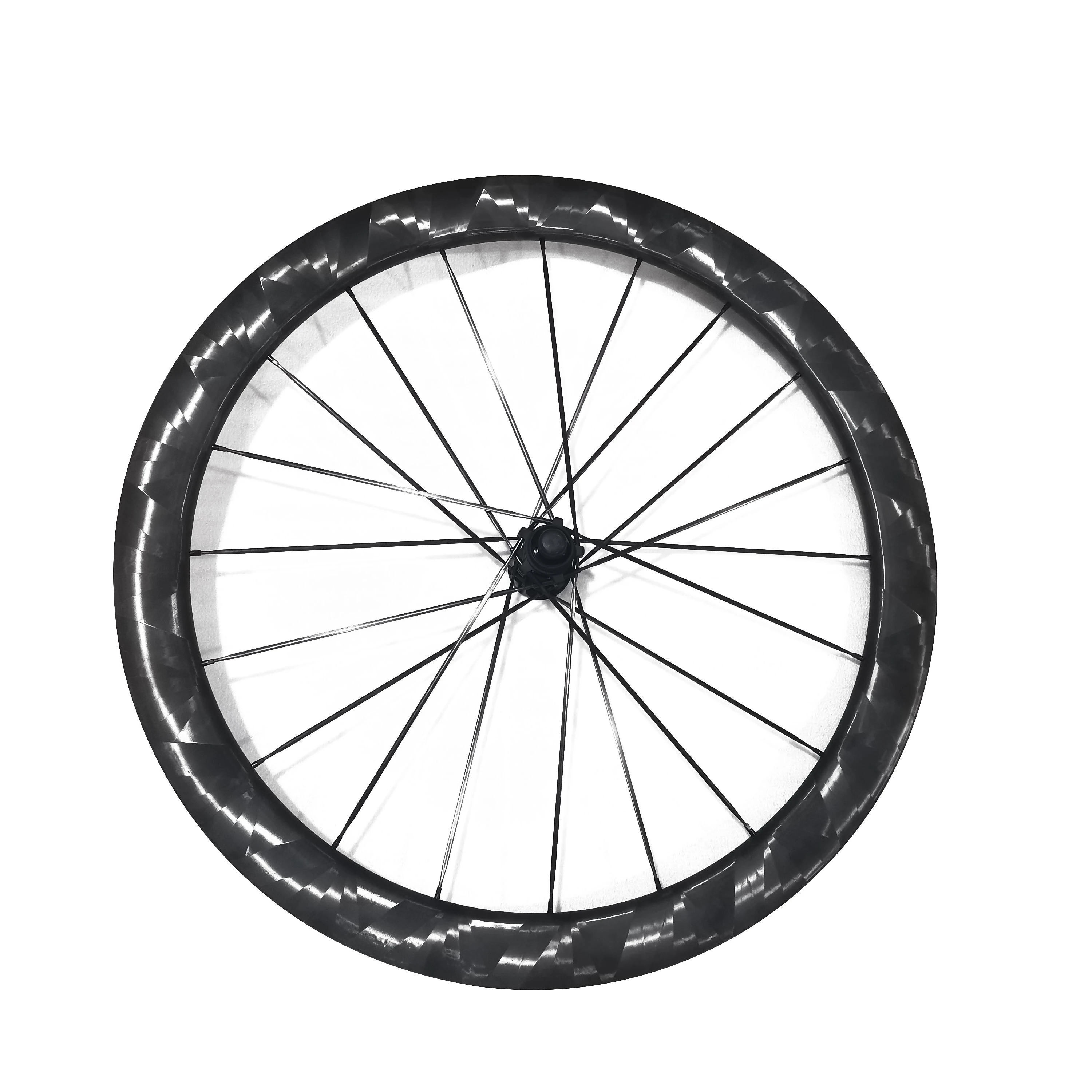 Carbon bike wheels with high tension carbon spokes made by Chinese factory