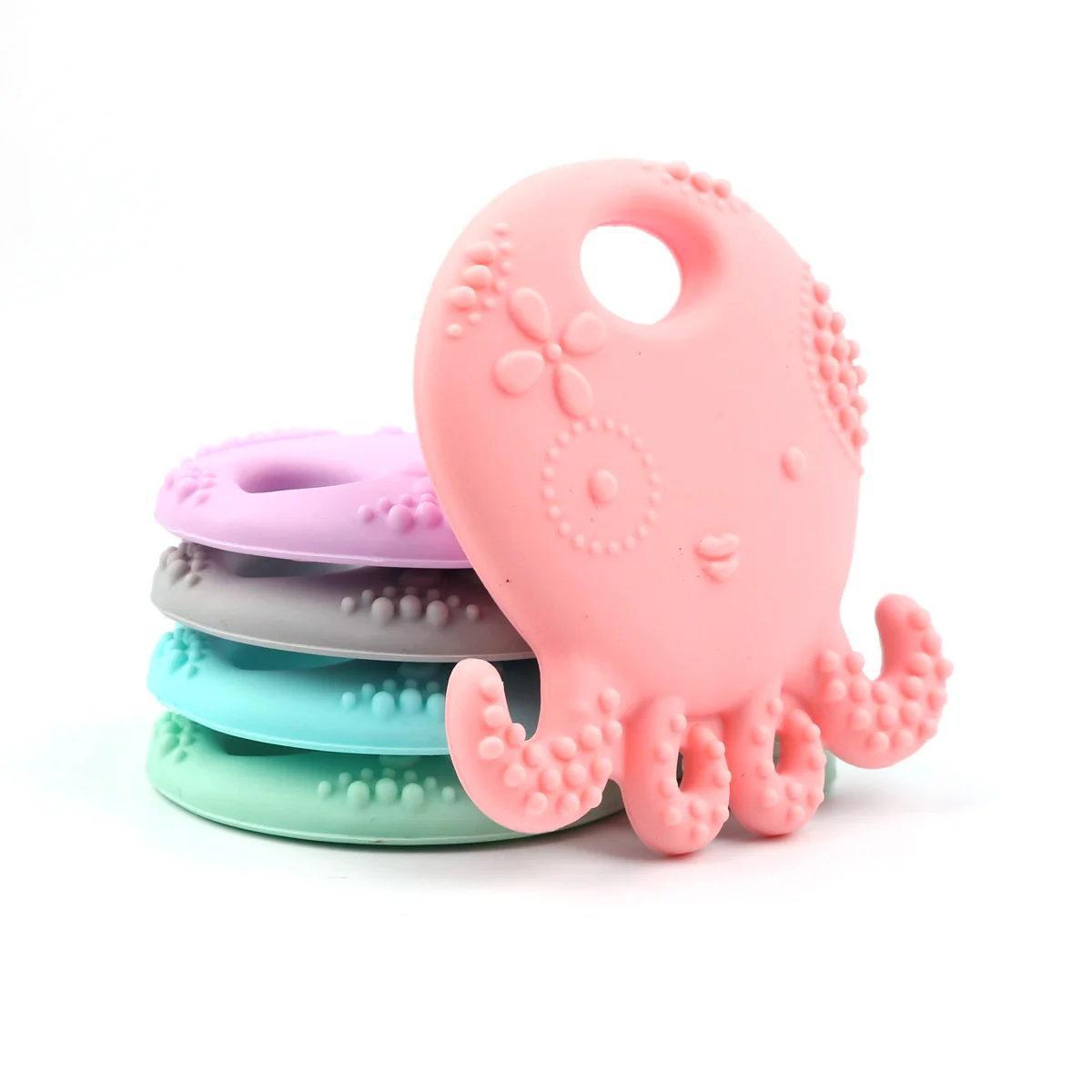 New Food Grade Silicone Teether BPA Free Baby Octopus Teether Toy Silicone Animals Baby Teether