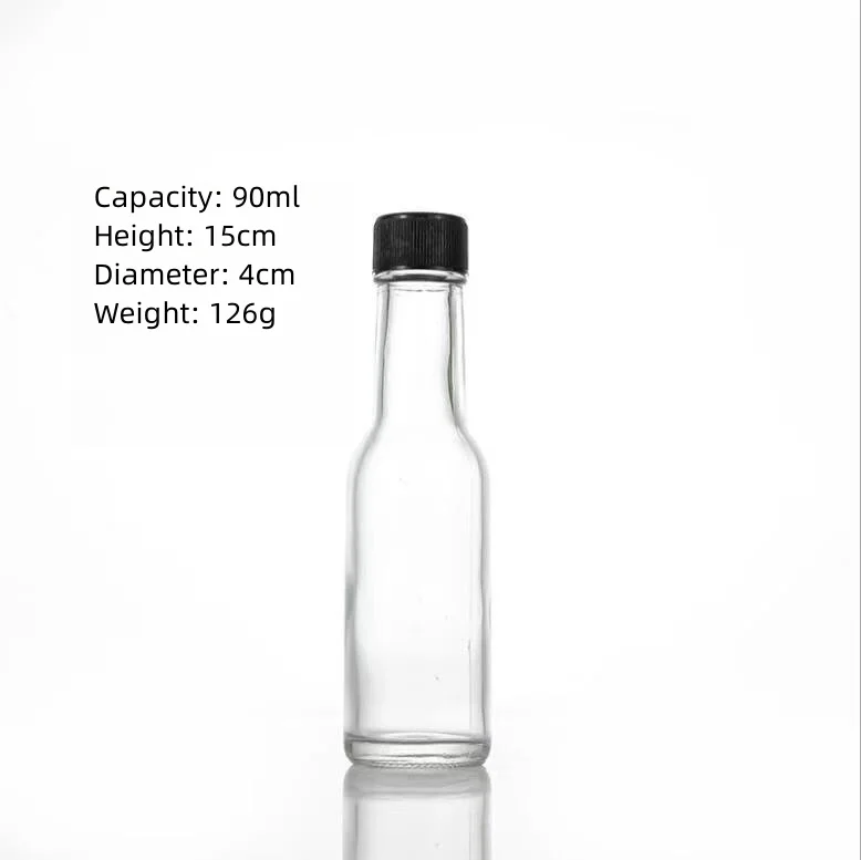 Empty 2oz 5oz Glass Sauce Bottle Hot Oil Red Sauce Salad Dressing Chili Ketchup Mustard Creamy Sauce Bottle