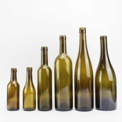 Wholesale brown green black 187ml 375ml 500ml 750ml empty wine glass bottle