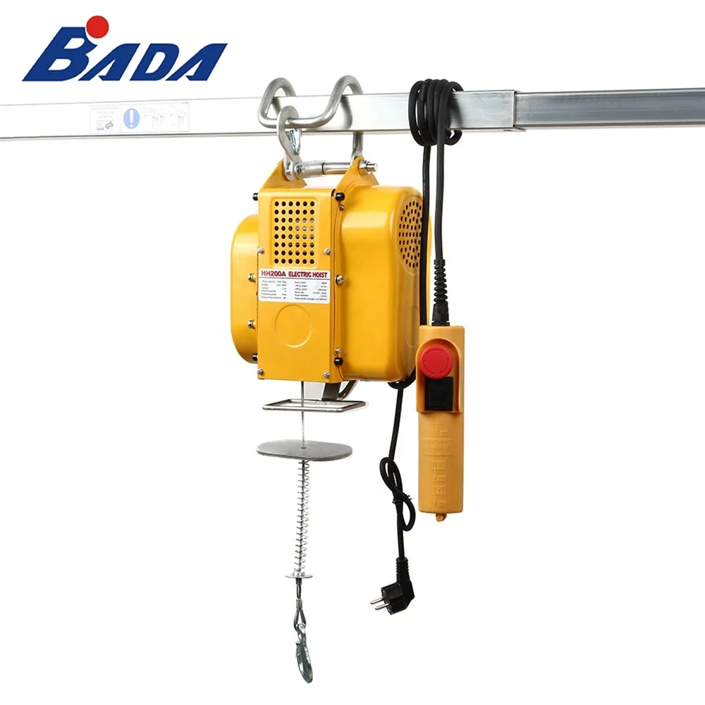 100/200kg Portable AC 230V 50 HZ suspension small mini electric winch hoist