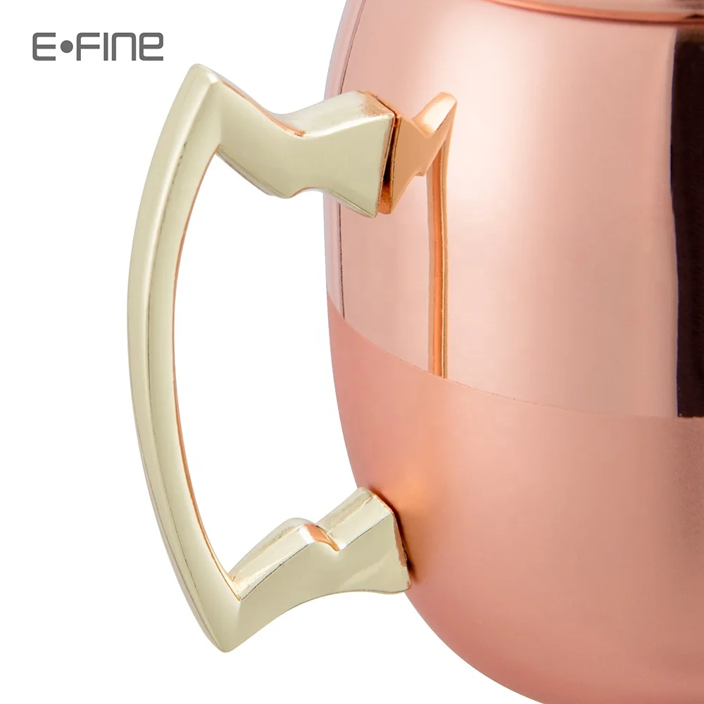 EFINE Factory Price Solid Copper Moscow Mule Beer Mug Stainless Steel Cocktail Cups in Bar
