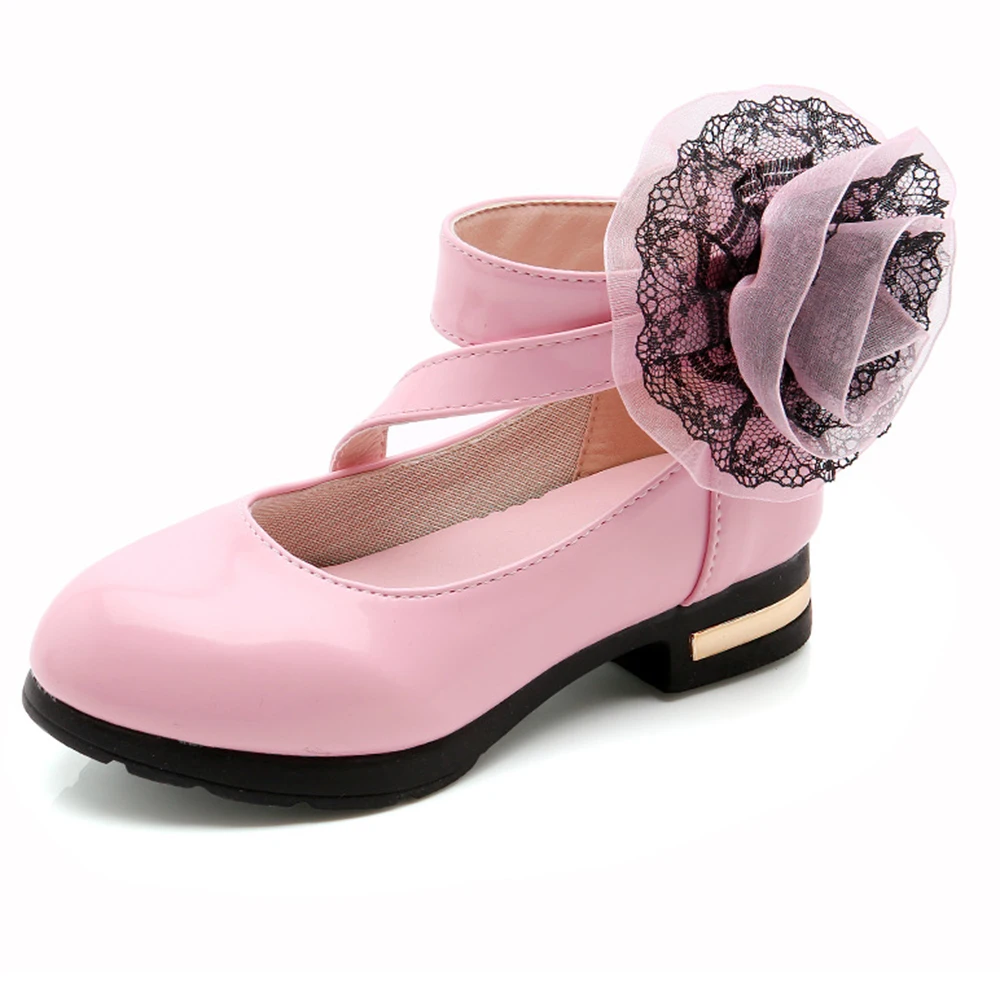 Красивые туфли для принцесс EVERTOP с цветами, классические туфли для девочек, детские балетные туфли на низком каблуке
