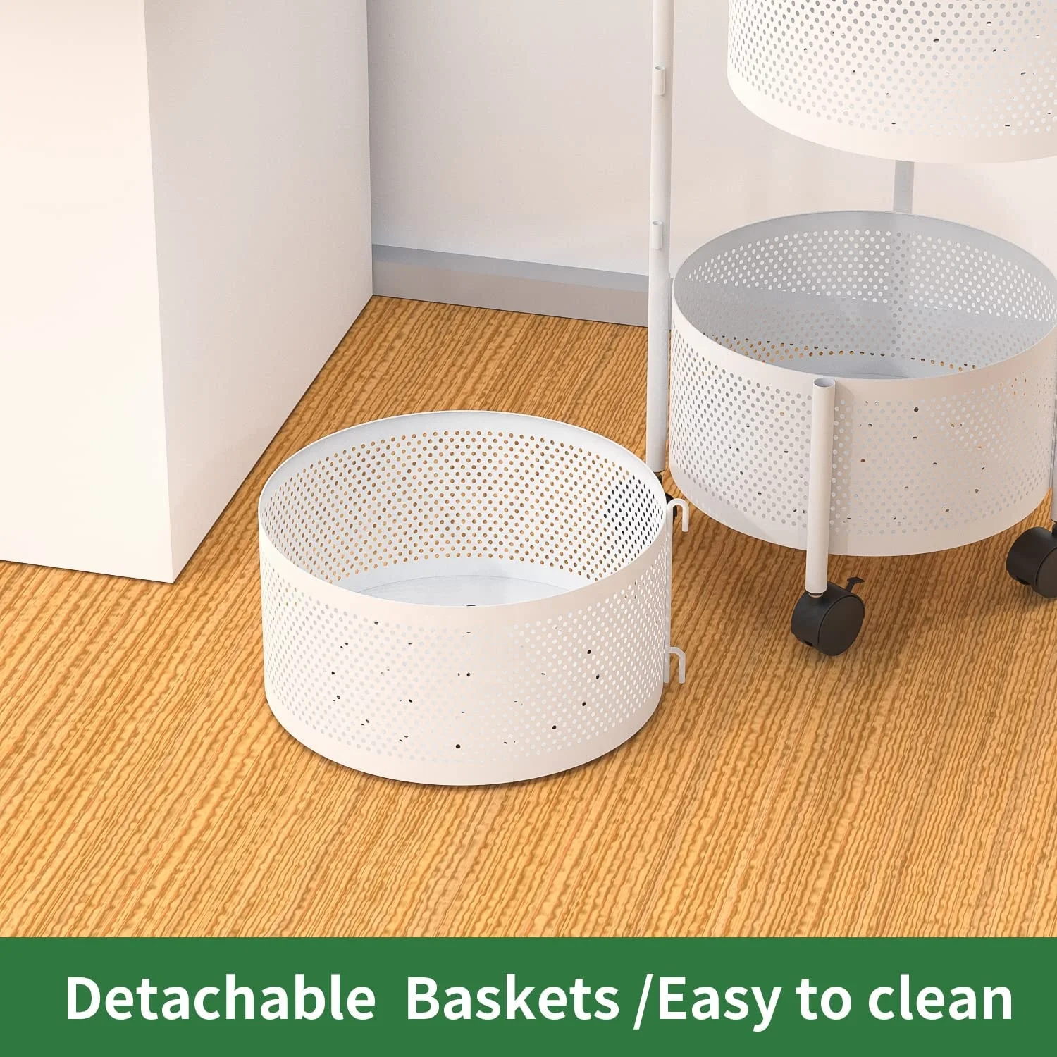 Rotating Storage Shelf Round Baskets Rack 5 Tier Kitchen Vegetable Fruit Storage Baskets And Racks Storage Rolling Trolley Cart