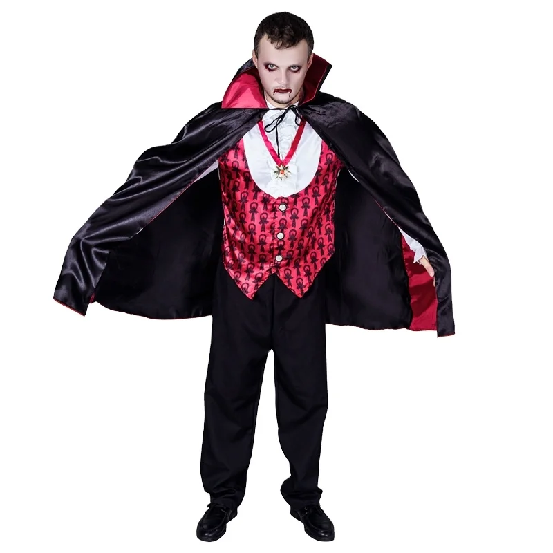 Horror  Halloween Party  classical Vampire For Man Adult Horror Gothic Vampire Costume