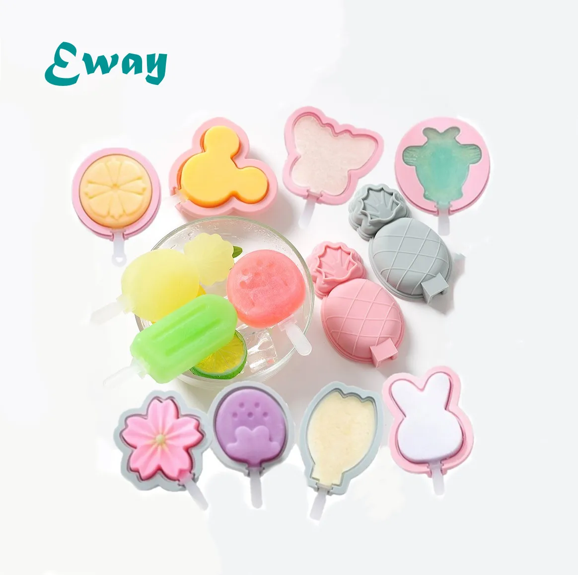 Summer silicone ice pop lolly molds back to shcool  for kids and adults popsicle mould in ice cream tools with cover and sticks