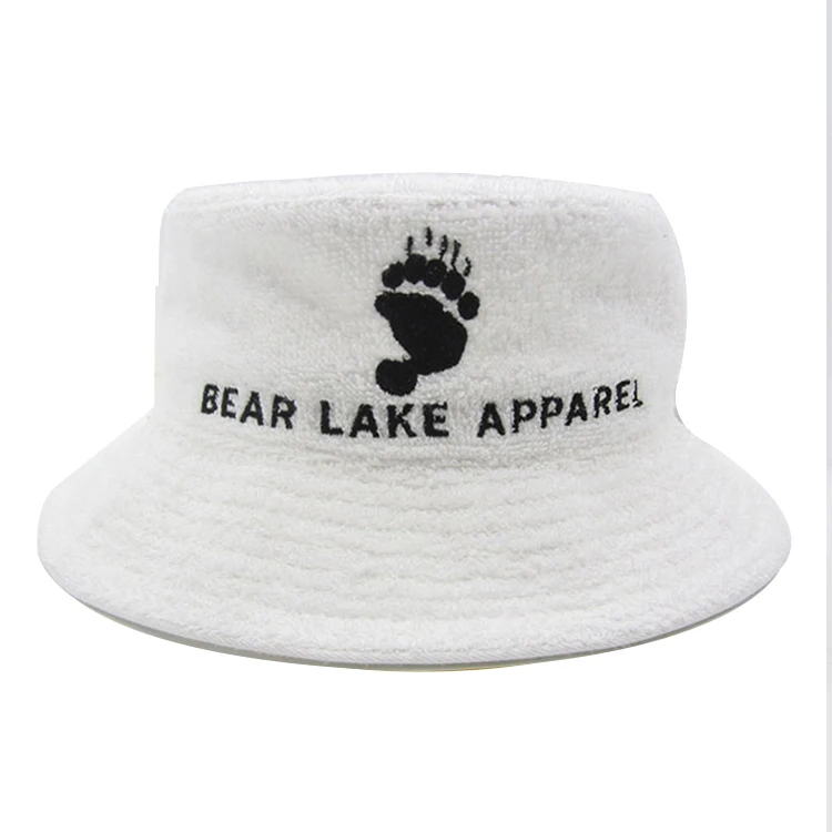 High Quality Customized Logo Embroidered Terry Cloth Cotton Towel Bucket Hat
