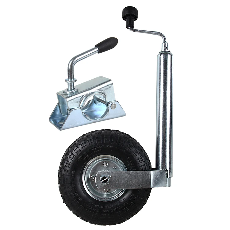 Factory Direct Sales  trailer caravan heavy duty 48mm  pneumatic Jockey Wheel steel rim with clamp